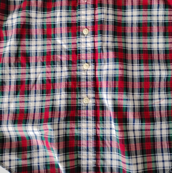 Ralph Lauren Button Down Poplin Red Shirt Plaid Classic Preppy Size Boys Small/8 - Picture 2 of 10